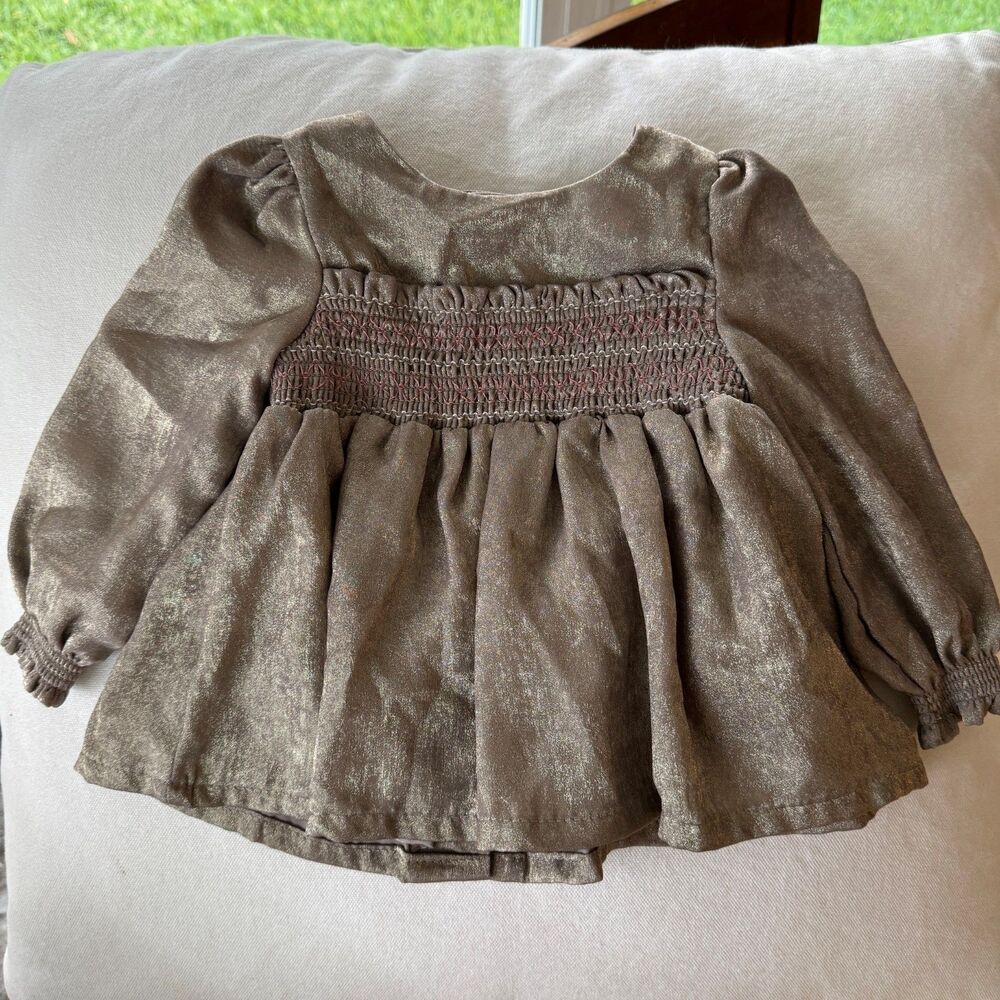 Tommy Bahama infant metallic button blouse 12m